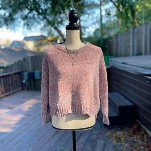 Altar’d State Pink Sweater with Metallic Accents
